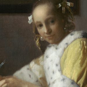 Johannes Vermeer A Lady Writing Details