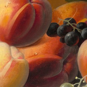 Severin Roesen Peaches Grapes And Apples Details