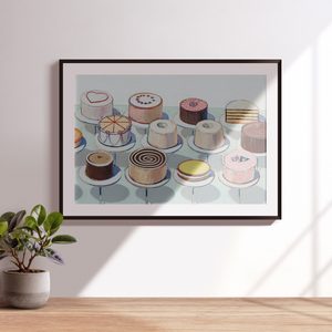 Wayne Thiebaud Cakes Landscape Set1 Minimal Black1